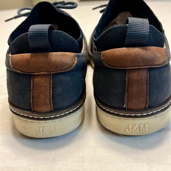 Johnston Murphy Knitted Casual Oxford Blue and Brown Leather 10.5D EUC - Picture 4 of 5